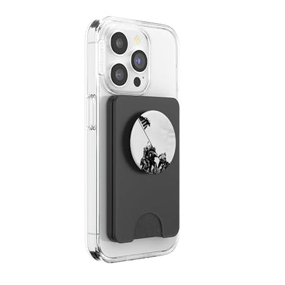 Iwo Jima Image Vintage American Flag PopSockets PopWallet for MagSafe - style: Magnetic PopWallet