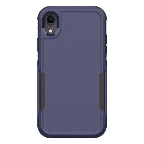 for iPhone XR Case: Dual Layer Protective Heavy Duty Cell Phone Case Shockproof Rugged Bumper Tough with Screen Protector - 16ft Military Grade Drop Tested for Appple iPhone XR (6.1 inch), Blue - color: Navy Blue (PC) + Black (TPU)