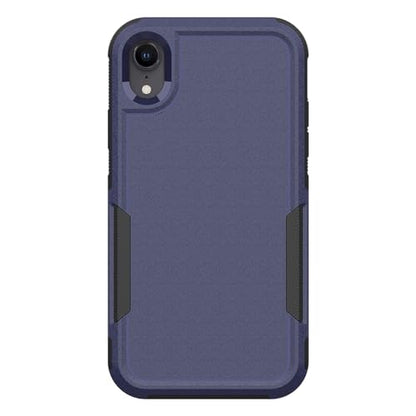 for iPhone XR Case: Dual Layer Protective Heavy Duty Cell Phone Case Shockproof Rugged Bumper Tough with Screen Protector - 16ft Military Grade Drop Tested for Appple iPhone XR (6.1 inch), Blue - color: Navy Blue (PC) + Black (TPU)