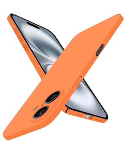 Ultra Thin for iPhone 16 Case, Slim Fit Phone Case for iPhone 16 6.1" 2024 [Silky Touch Series], Anti-Scratch Skin-Friendly Lightweight Hard PC Protective Back Cover, Matte Orange - color: Orange, size: iPhone 16