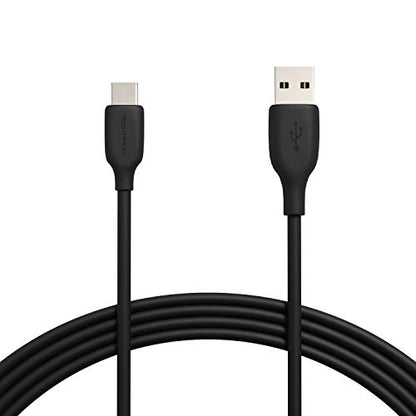 Amazon Basics USB-C to USB-A 2.0 Fast Charging Cable, 480Mbps Data Transfer Speed, USB-IF Certified, for Apple iPhone 16/15, iPad, Samsung Galaxy, Tablets, Laptops, 10 Foot, Black - color: Black, size: 10 Feet