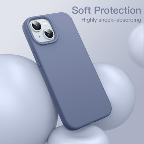 JETech Silicone Case for iPhone 15, Winter Blue | Silky Soft Touch, Shockproof Protection, Scratch Resistant, Microfiber Lining - color: Winter Blue, size: iPhone 15