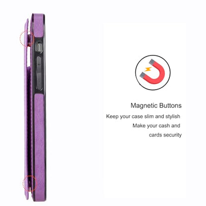 Wallet Case Compatible with iPhone 16 6.1”, Slim Protective Case with Card Holder,Premium PU Leather Kickstand Card Slots Case with Double Magnetic Clasp-Purple - color: Purple-F, size: iphone 16 6.1"