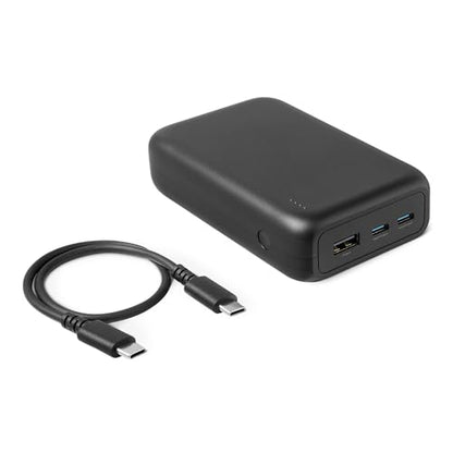 Amazon Basics High-Capacity Portable Charger Power Bank with 3-Port Output, 20,000 mAh, Black - style: 20000 mAh