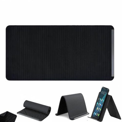 Flexible Silicone Phone Stand with Aluminum,Adjustable Foldable Silicone Phone Stand, Portable Multi-Angle Anti-Slip Holder for Phones, Tablets, Rollable Design for Home or Office (Black)