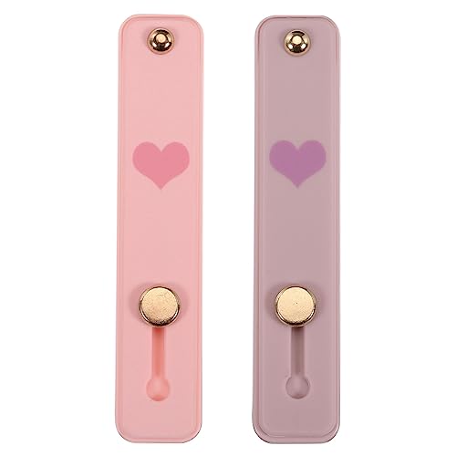 MECCANIXITY 2 Pcs Phone Loop Finger Holder Silicone Phone Strap Grip Holder Cell Phone Grip Stand for Most Smartphones Light Pink,Light Purple - color: Light Pink,Light Purple