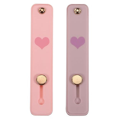 MECCANIXITY 2 Pcs Phone Loop Finger Holder Silicone Phone Strap Grip Holder Cell Phone Grip Stand for Most Smartphones Light Pink,Light Purple - color: Light Pink,Light Purple