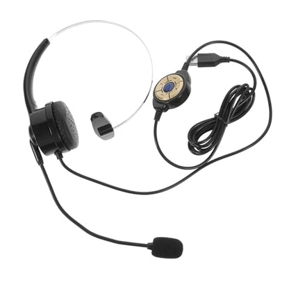 DOITOOL USB Wired Single Ear Headset with Microphone Noise Cancelling Technology for Calls for Gaming and Business Use Lightweight Design for Comfort and Portability