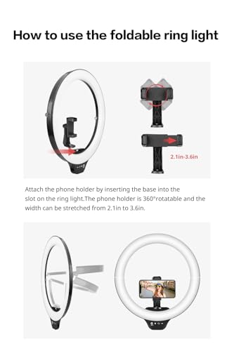 Sensyne 14" Ring Light with Tripod Stand, LED Circle Light with Phone Holder, for Photo Selfie, Video Recording, Zoom Meeting - size: 14-inch