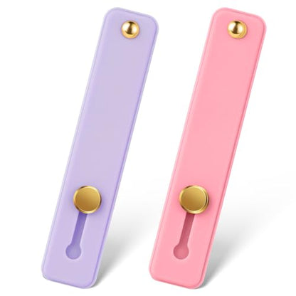 2 Pcs Loop for Phone Case Phone Loop Finger Holder Universal Portable Phones Finger Strap Phones Holder for Hand(Purple Pink)