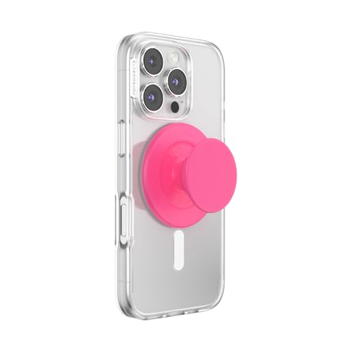 PopSockets Phone Grip for MagSafe, Magnetic Holder- Neon Pink - color: Neon Pink, style: MagSafe