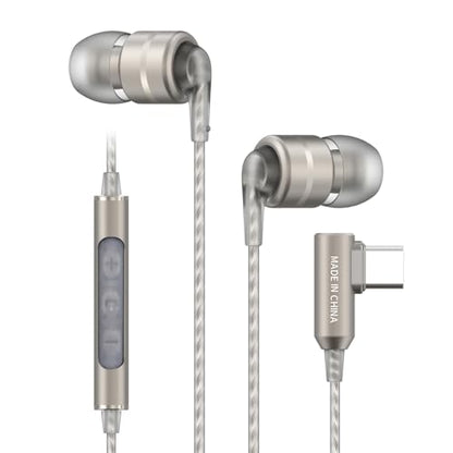 SoundMAGIC E80D Digital USB C Headphones - Type C Wired Earbuds with Microphone HiFi Stereo Earphones Powerful Bass Noise Isolating Compatible with Android Device, Gunmetal