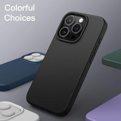 JETech Silicone Case for iPhone 15 Pro, Black | Silky Soft Touch, Shockproof Protection, Scratch Resistant, Microfiber Lining - color: Black, size: iPhone 15 Pro