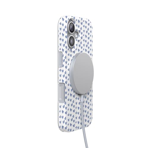 Casely iPhone 17 Case | Lovebug | Blue Hearts | Compatible with MagSafe | Classic Ultra Slim Design - color: Lovebug | Blue Hearts
