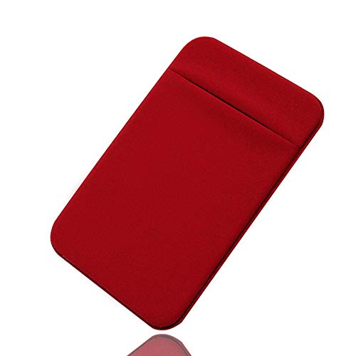 Slim Credit Card Holder for Back of Cell Phone, Stretchy Ultra Lycra 3M Self Adhesive Phone Pocket Stick On Wallet for ID Credit Card Pocket for iPhone Android Galaxy (Red+White+Blue) - color: Red+White+Blue