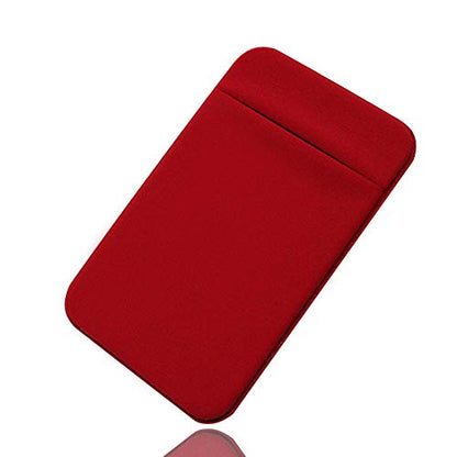 Slim Credit Card Holder for Back of Cell Phone, Stretchy Ultra Lycra 3M Self Adhesive Phone Pocket Stick On Wallet for ID Credit Card Pocket for iPhone Android Galaxy (Red+White+Blue) - color: Red+White+Blue