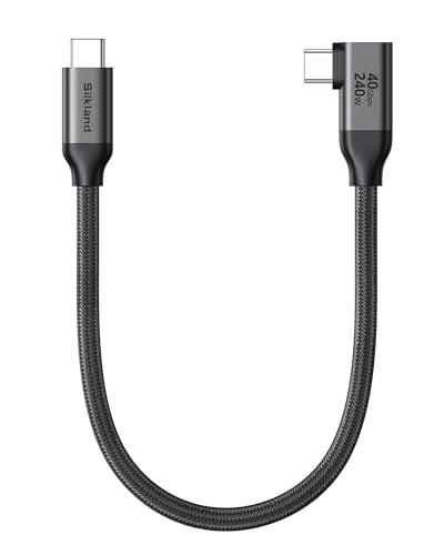 Silkland Right Angle 40Gbps USB 4 Data Cable for Thunderbolt 4/3 240W 1FT - size: 1 Feet