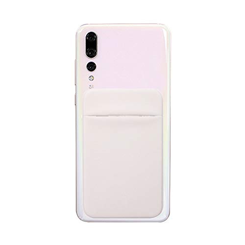 Slim Credit Card Holder for Back of Cell Phone, Stretchy Ultra Lycra 3M Self Adhesive Phone Pocket Stick On Wallet for ID Credit Card Pocket for iPhone Android Galaxy (Gold+White+Gray) - color: Gold+White+Gray