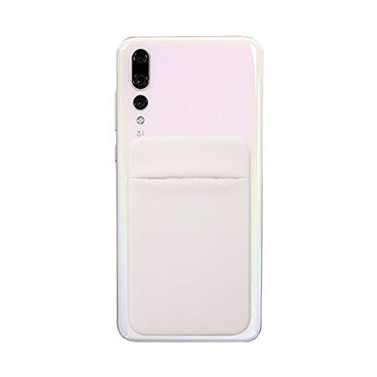 Slim Credit Card Holder for Back of Cell Phone, Stretchy Ultra Lycra 3M Self Adhesive Phone Pocket Stick On Wallet for ID Credit Card Pocket for iPhone Android Galaxy (Gold+White+Gray) - color: Gold+White+Gray