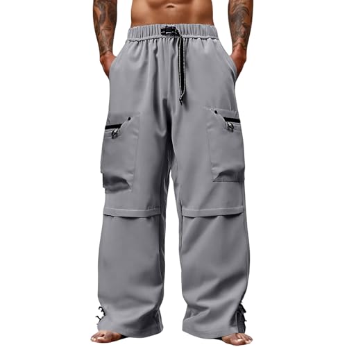 Men Cargo Pants Cotton Twill Stretch Tactical Quick Dry Multi Pockets Hiking Travel Job Site Tactical Pants for Men - color: A Gray, size: X-Large