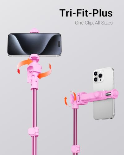 VIMOSE 66" Phone Tripod, Tripod for iPhone with Remote & Phone Stand - color: Ruby Star