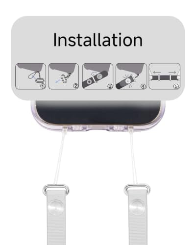 Lanyard Crossbody Strap Compatible with iPhone 17/Air/Pro/Max Phone Cases & Other Device with Dual Lanyard Holes (Gray) - color: Grey