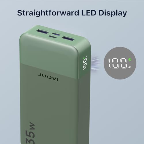 JUOVI Portable Charger 35W 20000mAh Power Bank - color: Green