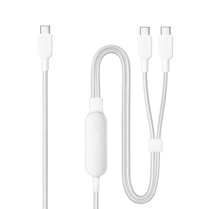 Anker 2-in-1 USB C to USB C Cable, 140W Max (1-Pack, 4 ft, White) - color: White, size: 4FT