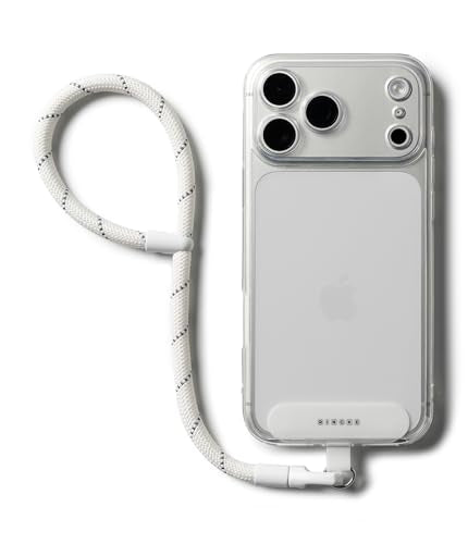 Ringke Holder Link Flow Hand P-Type Designed for Phone Lanyard, Cute Soft Adjustable Wrist Strap with Tether Tab - color: Cloud White