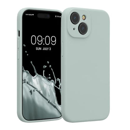 kwmobile Case Compatible with Apple iPhone 15 Case - Slim TPU Silicone Phone Cover - Soft Touch Finish - Cool Mint - color: Cool Mint, size: iPhone 15