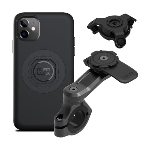 Quad Lock Motorcycle Handlebar Mount PRO Kit with Vibration Dampener and MAG Phone Case for iPhone 11 - size: iPhone 11