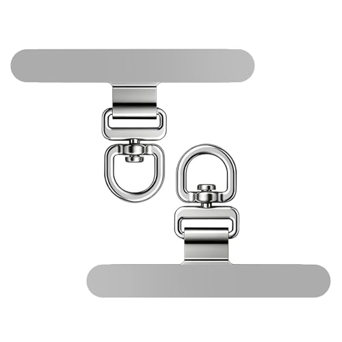ZXZone Metal Phone Tether Tab, Anti-Scratch, Metal Phone Patch, Universal Cellphone Lanyard Pad for Full Phone Cases, 2 Pieces (XS-Silver) - color: XS-Silver