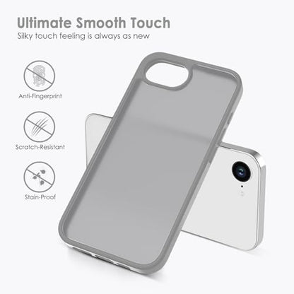 TENOC Phone Case Compatible with iPhone SE (2nd 2020 and 3rd 2022 Generation) & iPhone 7 & iPhone 8, Dark Gray Case Translucent Protective Bumper Matte Hard Back Cover for 4.7 Inch - color: Dark Gray, size: iPhone 7/8/SE