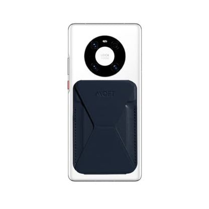 MOFT Reusable Adhesive 4-in-1 Cell Phone Grip, Phone Stand, Card Holder, Adjustable Viewing Angles, Thin Design with Grip to be Held for All iPhone Android Smartphones (Dark Blue) - color: dark blue