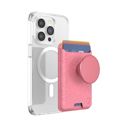 PopSockets Phone Wallet for MagSafe with Grip- Putty Tooled - color: Putty Tooled, style: With Grip