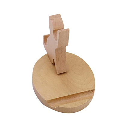 Cute Cat Cellphone Stand Holder Wooden Smartphone Desk Holder for All Mobile Phones Animal Phone Stand Desk Ornament - color: Wooden Cat