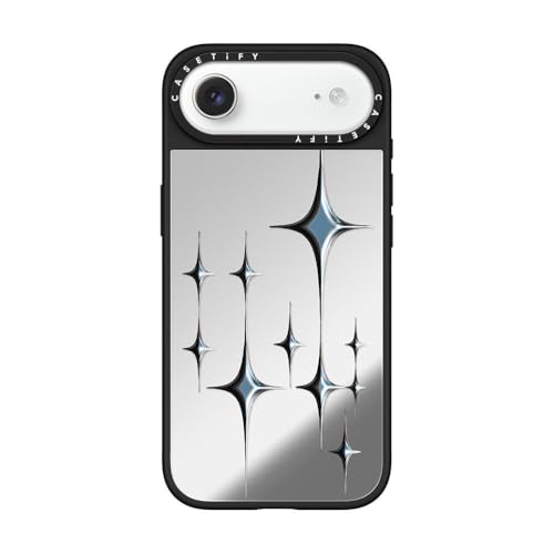 CASETiFY for iPhone Air Case - Mirror Compatible with MagSafe | Reflective | 4.9 ft. Drop Protection | Chrome Sparkles - Graphite | Silver On Black - color: Chrome Sparkles - Graphite, size: Iphone Air (6.5")