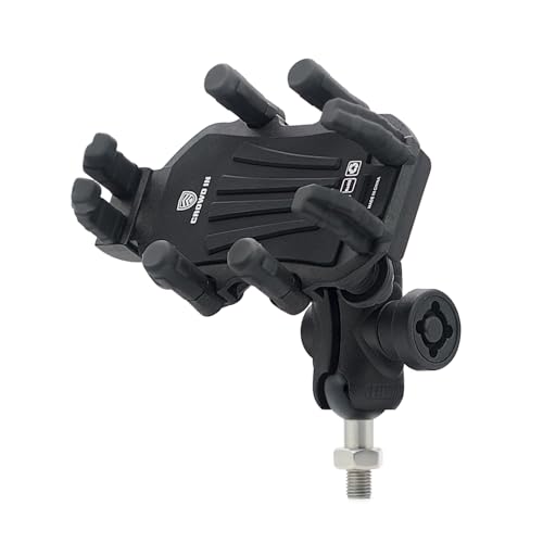 HXBER Motorcycle Phone Mount, Motorcycle Phone Mount Holder with Vibration Dampener Anti-Theft Motorcycle Cell Phone Holder 360° Adjustable Rotation Motorbike M10 Ball Head Mount