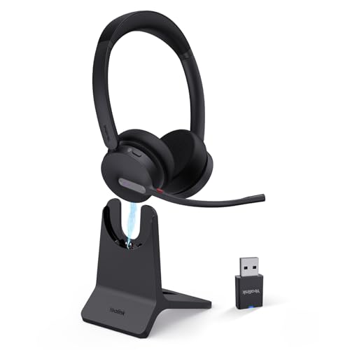 Yealink WH64 Hybrid DECT Dongle & Bluetooth Wireless Headset for Work - style: WH64 Hy-Dual with Stand