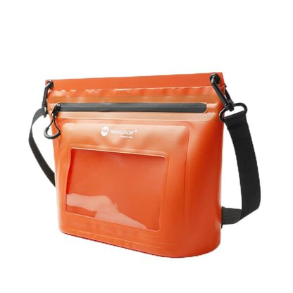 IPX7 Waterproof Bag with Touchscreen Phone Pocket,Floating Airtight Shoulder Bag for Swimming,Rafting,Cycling,Hiking - color: Orange