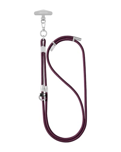 3 in 1 Luxury Phone Lanyard, Adjustable Crossbody Neck Strap & Short Wrist Strap, Anti-Lost Anti-Theft Detachable Phone Chain, Versatile Shoulder Phone Sling for All Cell Phones(Wine red) - color: Wine Red