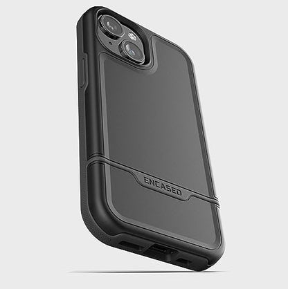 ENCASED Shockproof Case Compatible with iPhone 16 - Ultra Protective Heavy Duty Magnetic Phone Cover, Rebel Series (Black, iPhone 15) - color: Black, size: iPhone 15