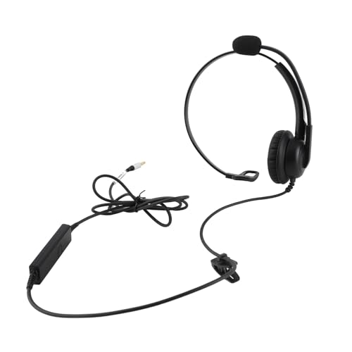 SUNGOOYUE Single Ear Headset, Comfortable Lightweight Noise Canceling Wired Headset with Mic for Call Center (Single 3.5mm Interface) - size: Single 3.5mm Interface