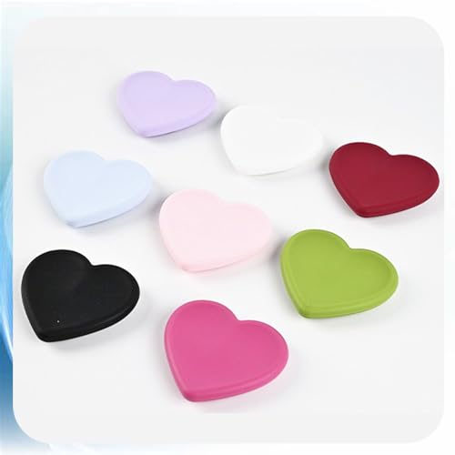 2PCS Heart-Shaped Silicone Mobile Phone Grip Stand,Vilbocr Collapsible Cellphone Finger Grip Holder for Smartphone Tablet Cell Phone Accessory (Pink) - color: Pink