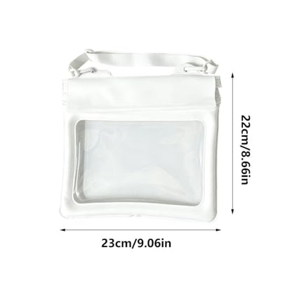 PVC Waterproof Shoulder Bag - Touchscreen Phone Case Pouch | | Clear Dry Bag with Adjustable Strap - Underwater Photography Ready - Portable Organizer for Phone, Lipstick, Earphone & Bea - color: White