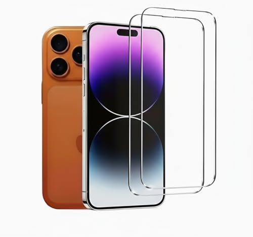 2 Pack Screen Protector for iPhone 17 6.3", [9H+ Tempered Glass] [Military-Grade Drop Protection][Easy Installation Frame] HD Clear, Anti-Scratch, Bubble Free
