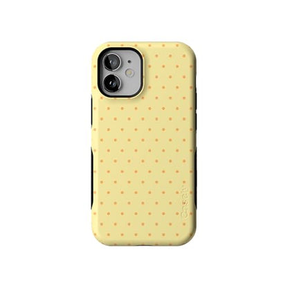Casely iPhone 12 Mini Case | On the Dot | Yellow Polka Dot | Bold Protective Design | Compatible with MagSafe - color: On the Dot | Yellow Polka Dot, size: Iphone 12 Mini