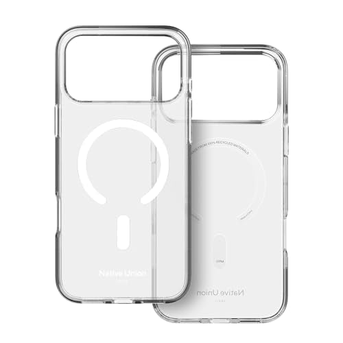 Native Union (Re Clear Case – Transparent Anti-Yellowing Case – MagSafe Compatible with Built-in Magnets – Recycled Materials – Ultra-Durable with Military Grade Drop Protection for iPhone 17 Pro Max - size: iPhone 17 Pro Max