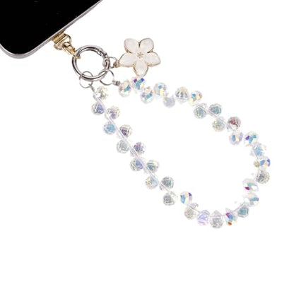 Long Pond Designer Cell Phone Wrist Strap, Anti-Lost Lanyard Wristlet Charm for iPhone 17 Pro Max&Most Cellphones, Detachable Bracelet - style: Crystal White