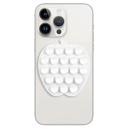 CIEO SuctionPhone Grip, Strong Silicone Suction,Strawberry Sticky Grip,Suitable for Selfies and Videos on Mirrors, Bathrooms and Smooth Surfaces, Compatible with iPhone (White) - color: White